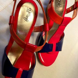 Bright Multi-Colored Patent Sandal